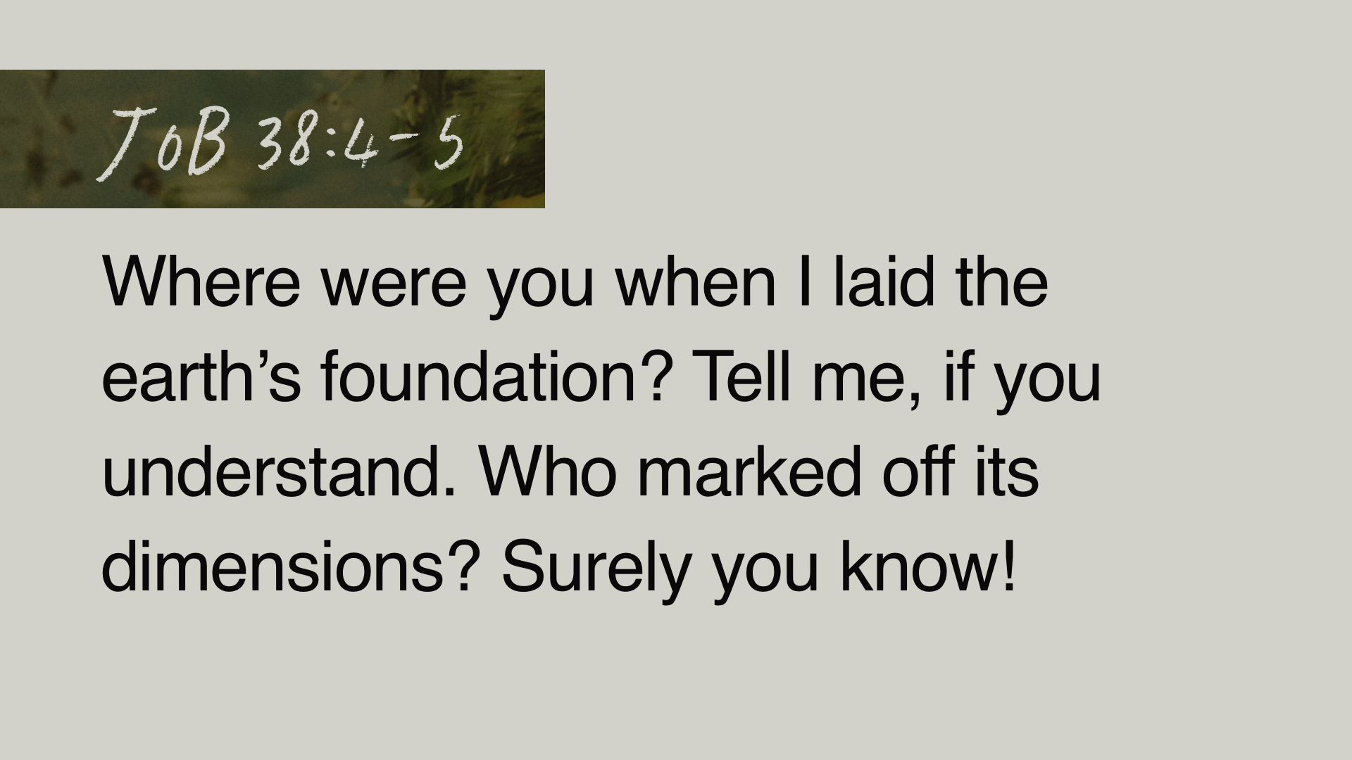 SS Full - Job 38:4-5