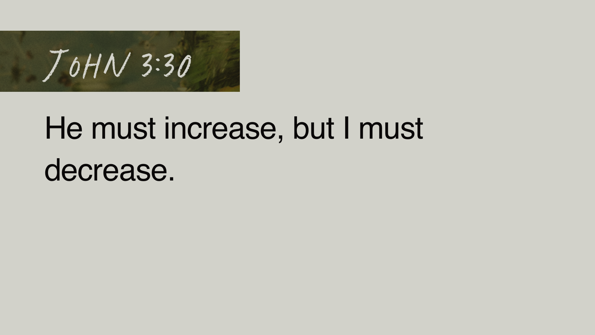 SS Full - John 3:30 KJV