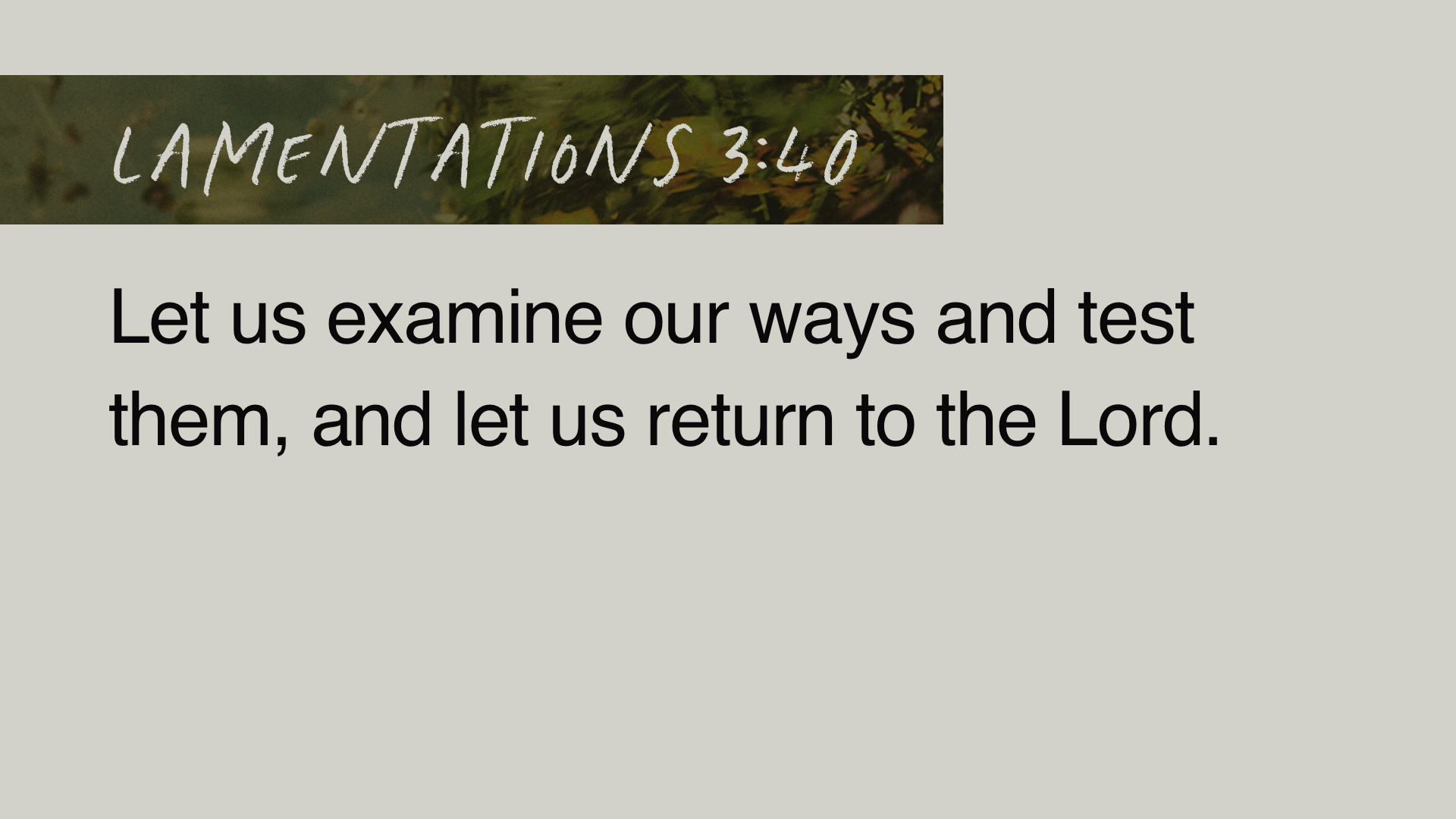 SS Full - Lamentations 3:40