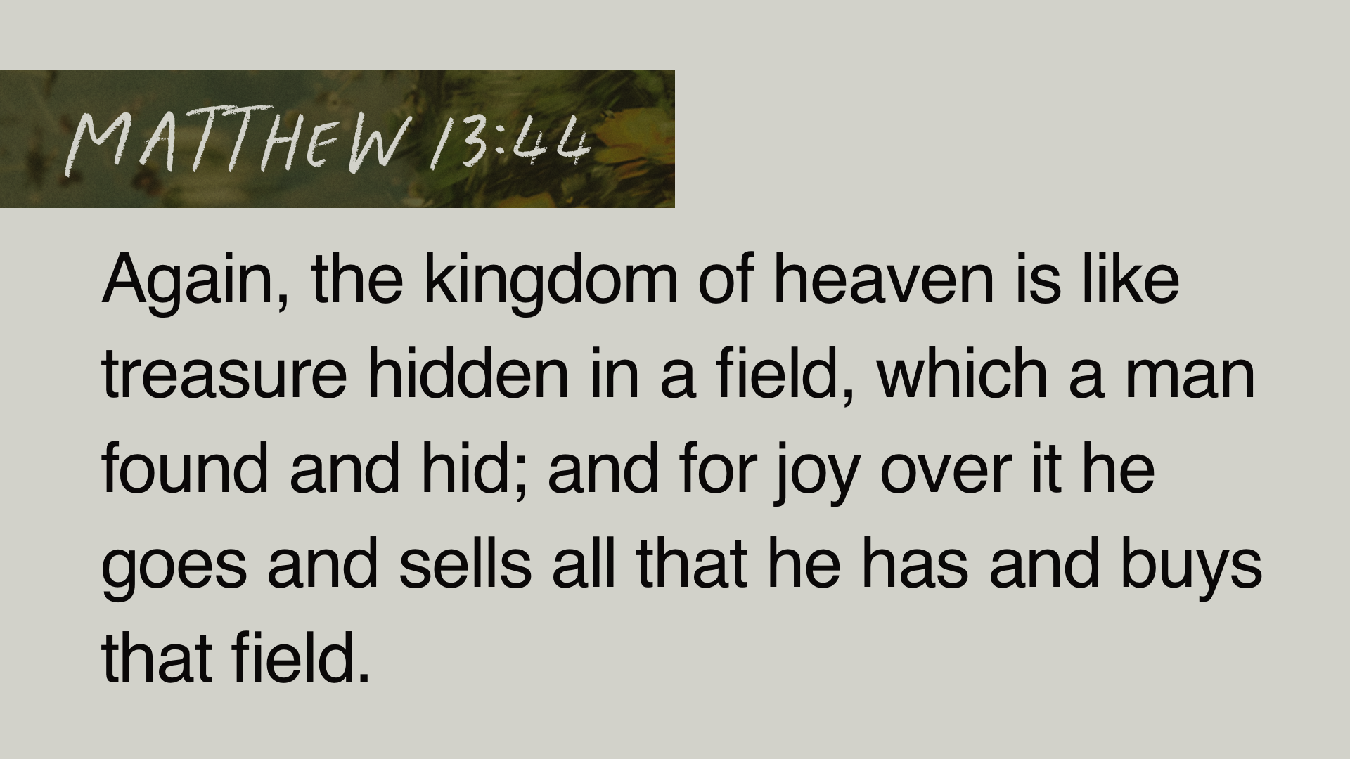 SS Full - Matthew 13:44