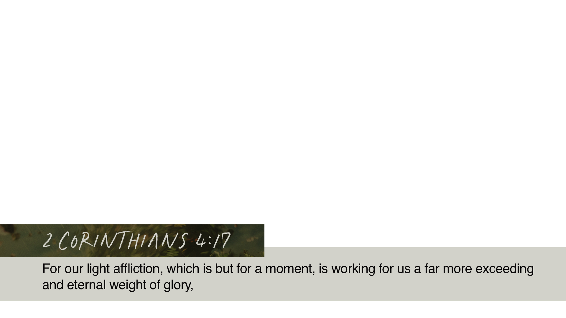 SS Lower - 2 Corinthians 4:17