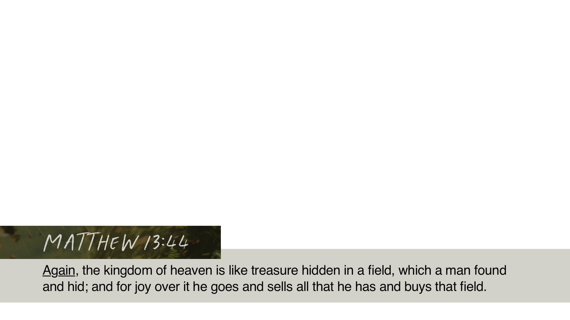 SS Lower - Matthew 13:44 U