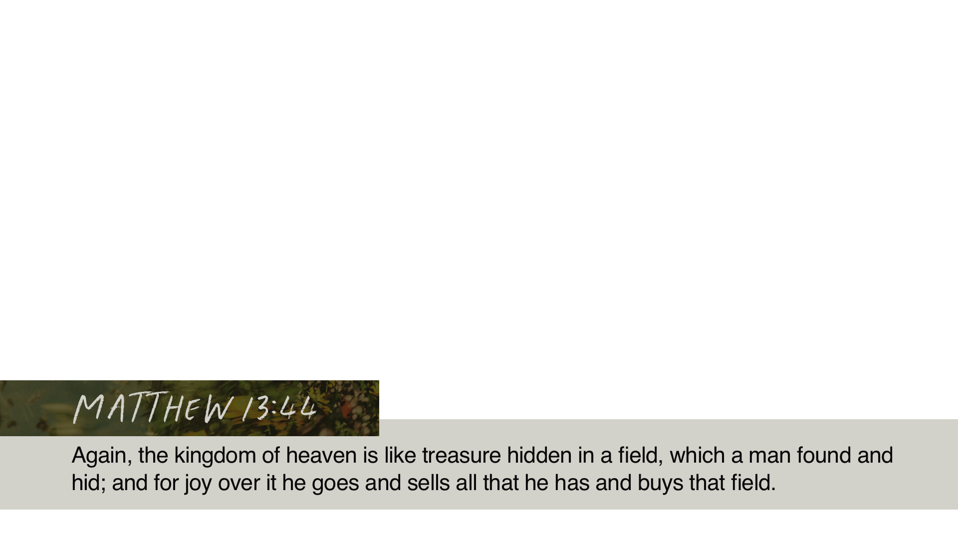 SS Lower - Matthew 13:44