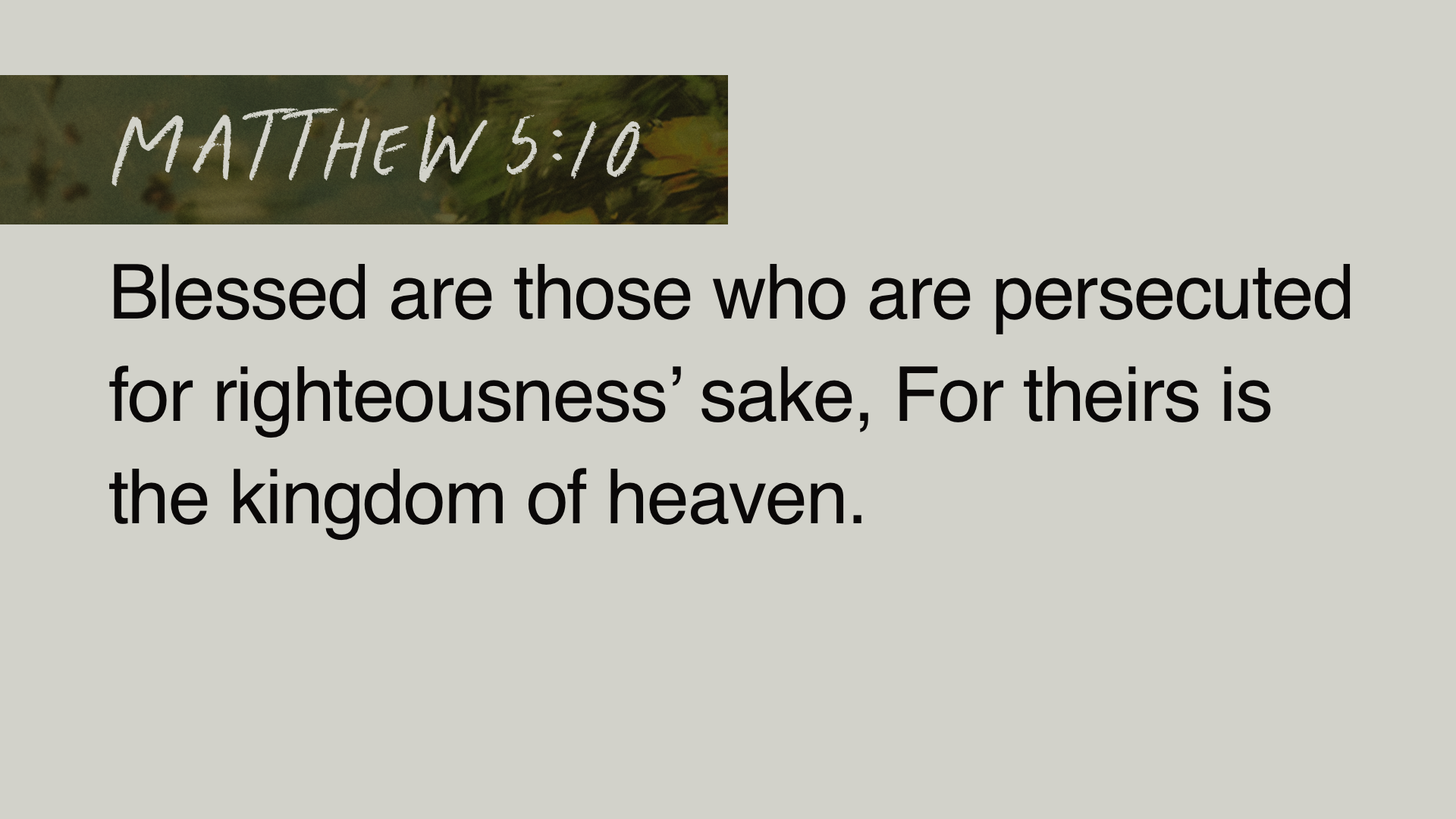 SS Full - Matthew 5:10