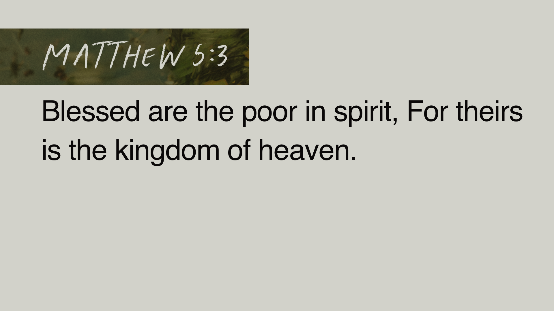 SS Full - Matthew 5:3