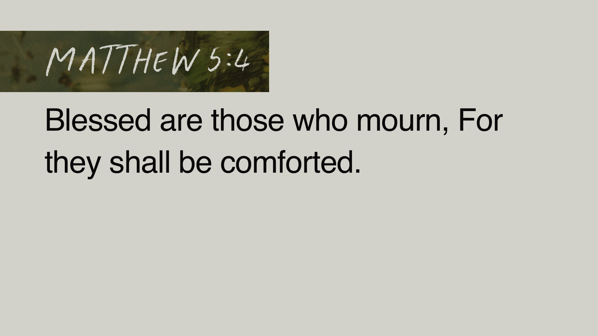 SS Full - Matthew 5:4