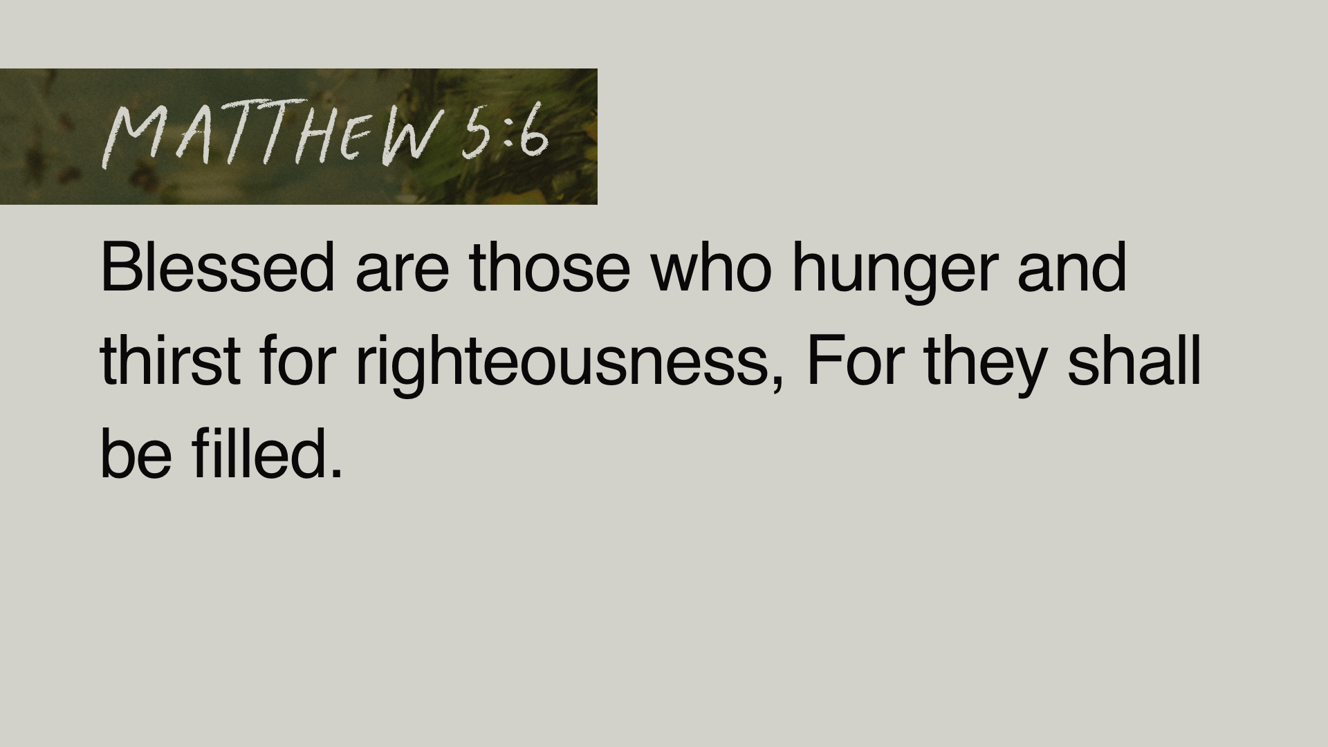 SS Full - Matthew 5:6