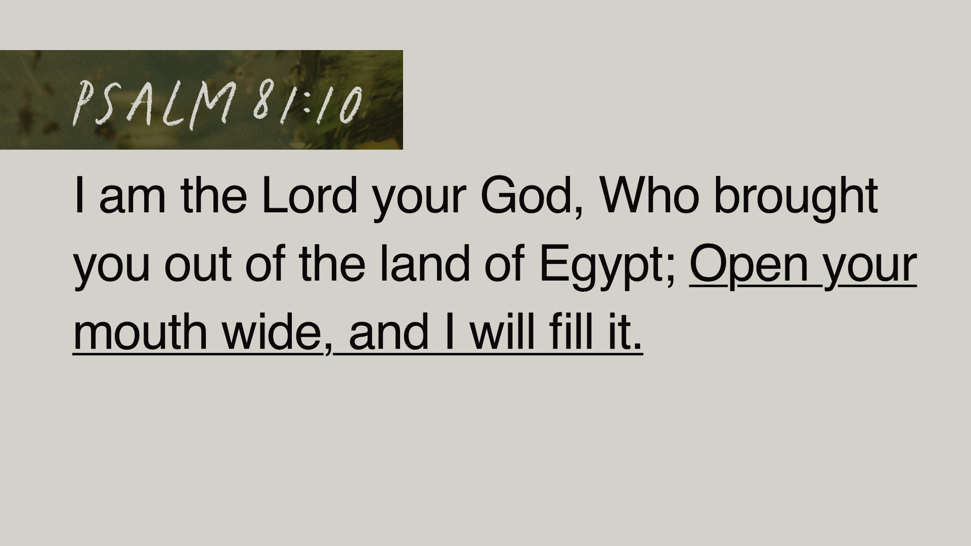 SS Full - Psalm 81:10