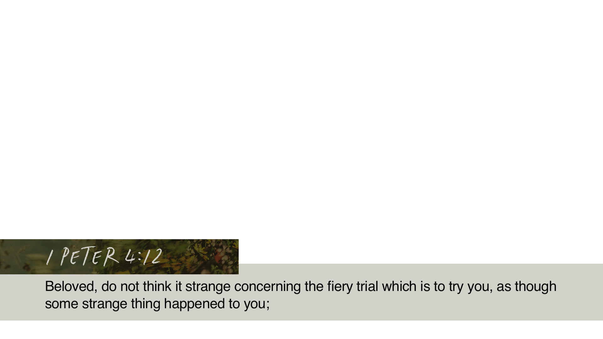 SS Lower - 1 Peter 4:12