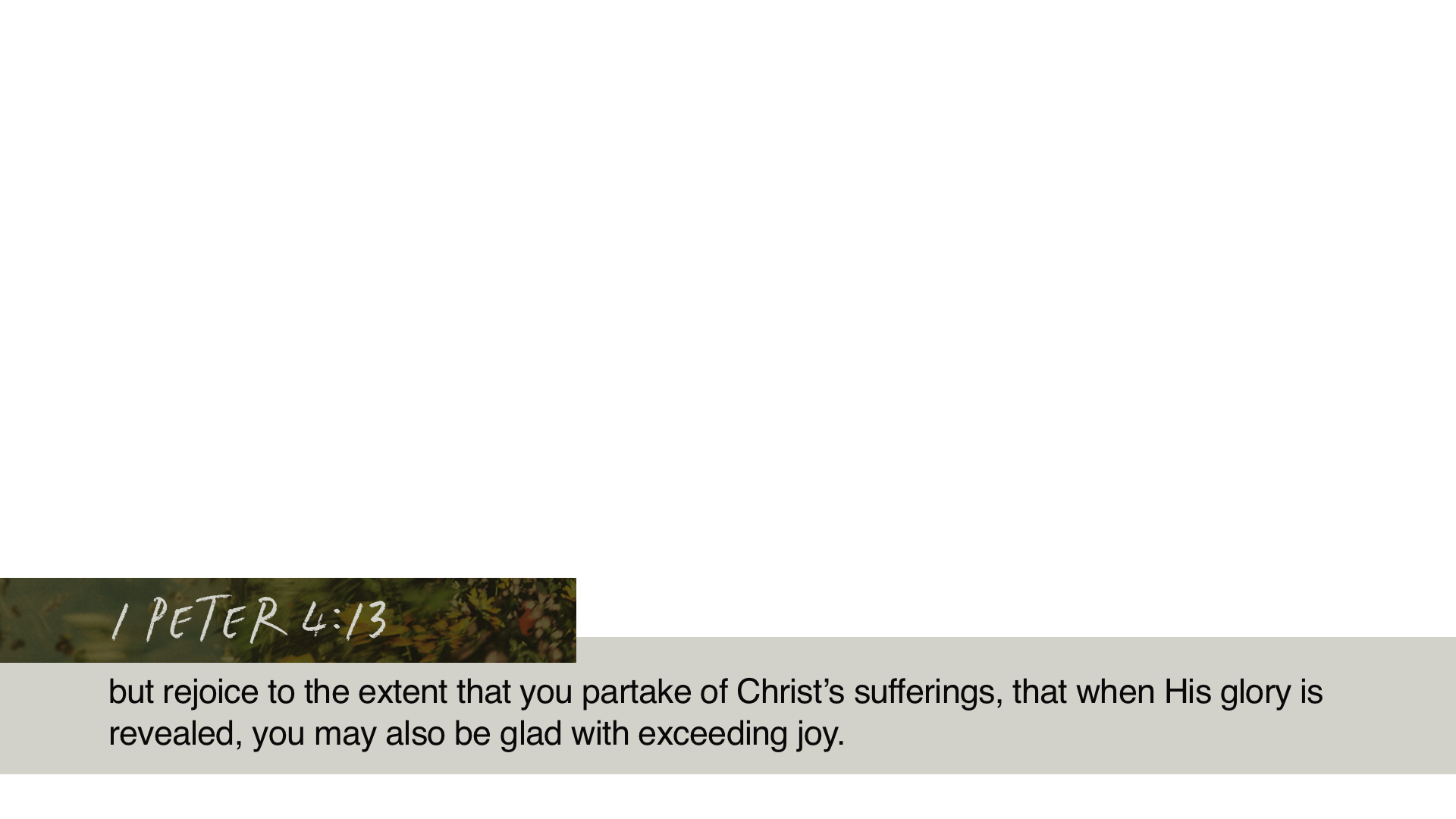 SS Lower - 1 Peter 4:13