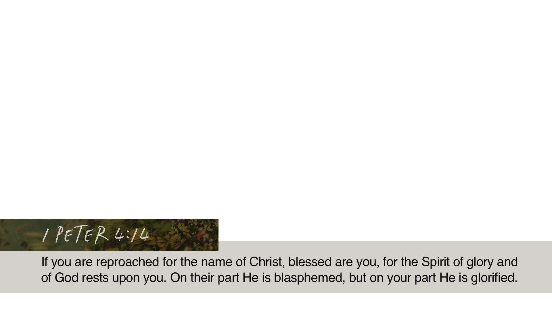 SS Lower - 1 Peter 4:14