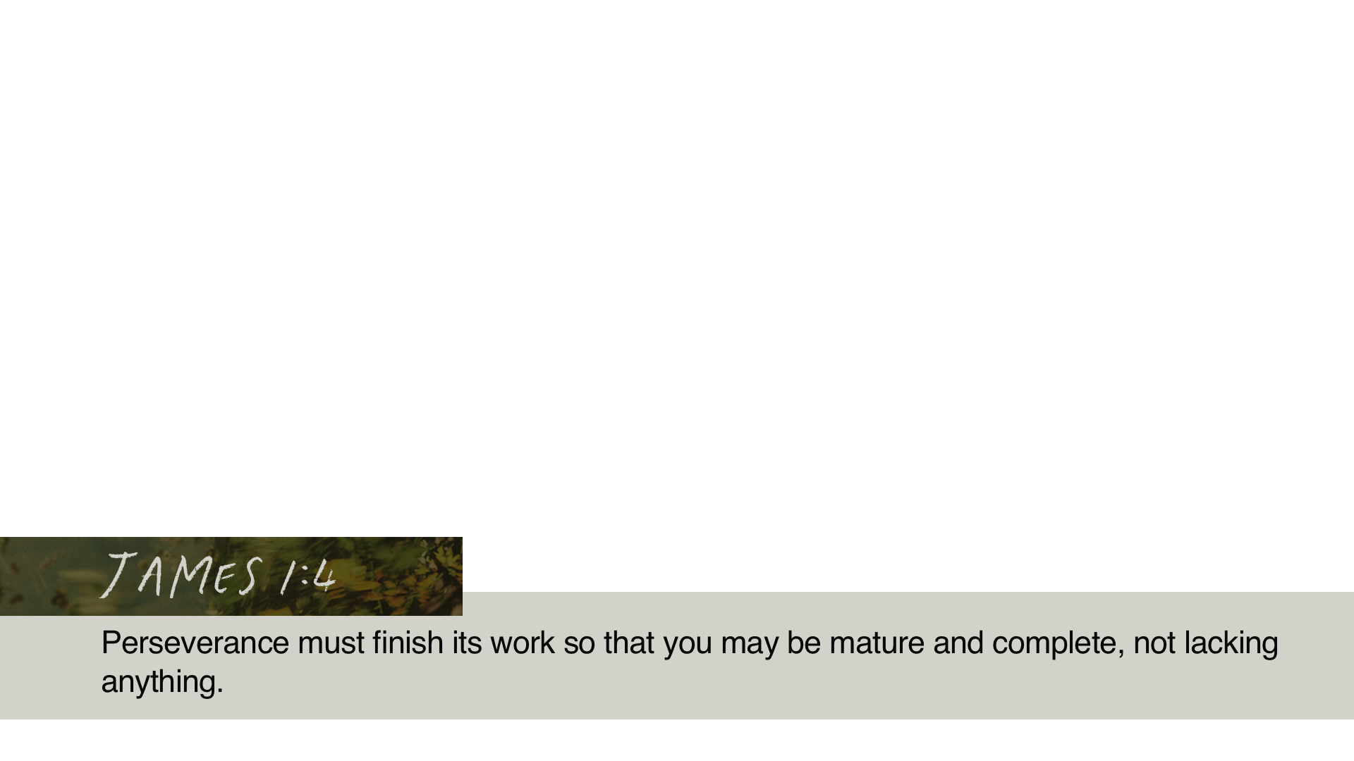 SS Lower - James 1:4