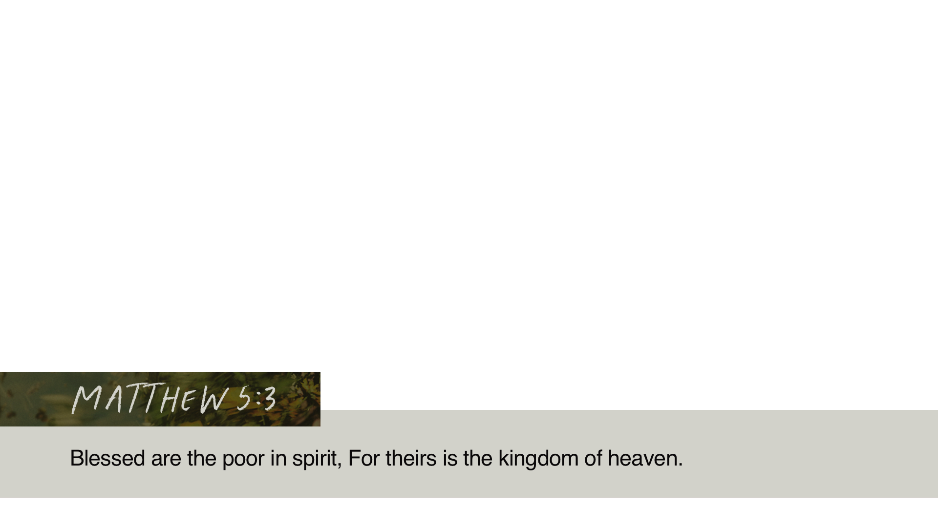 SS Lower - Matthew 5:3