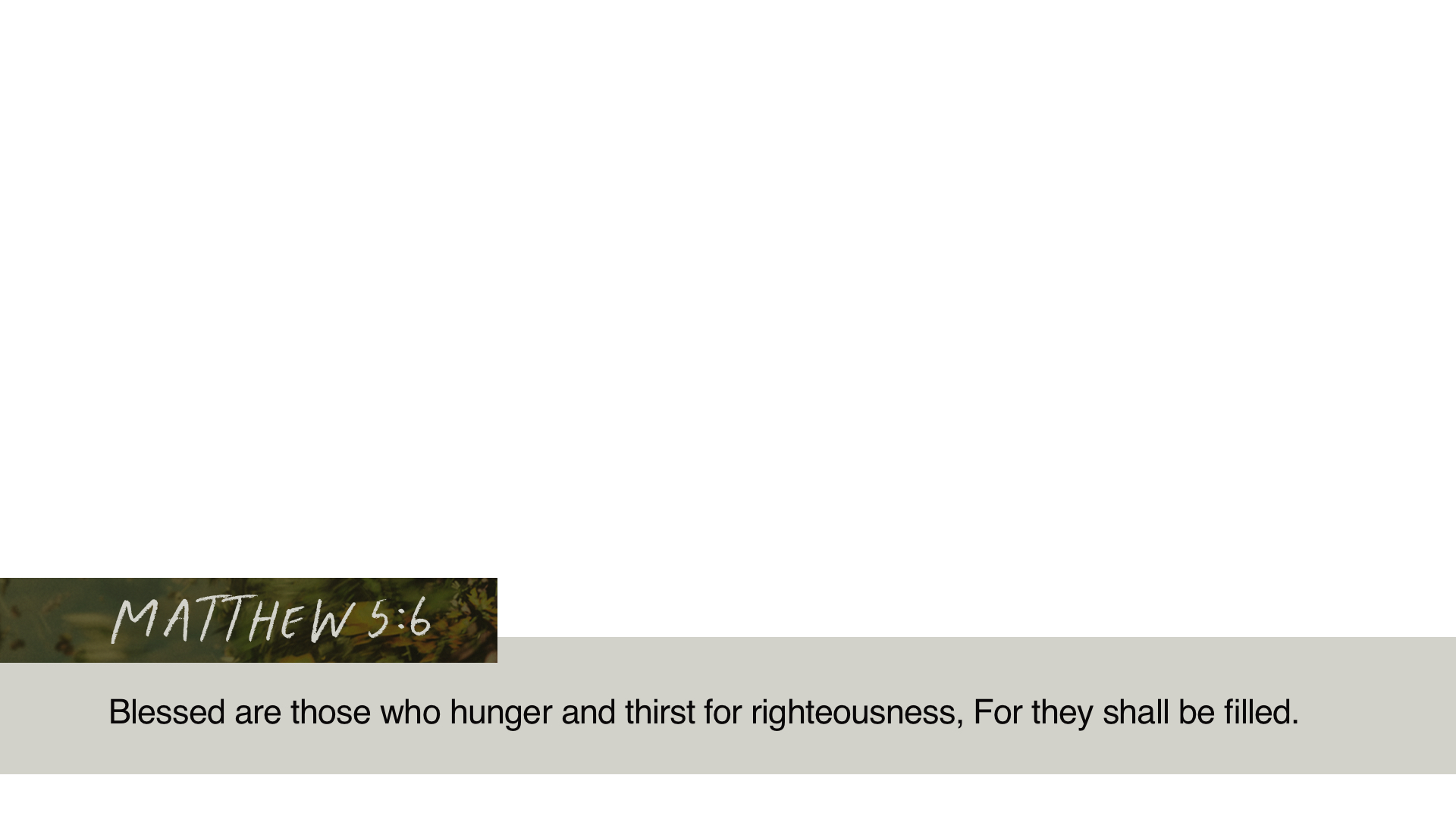 SS Lower - Matthew 5:6