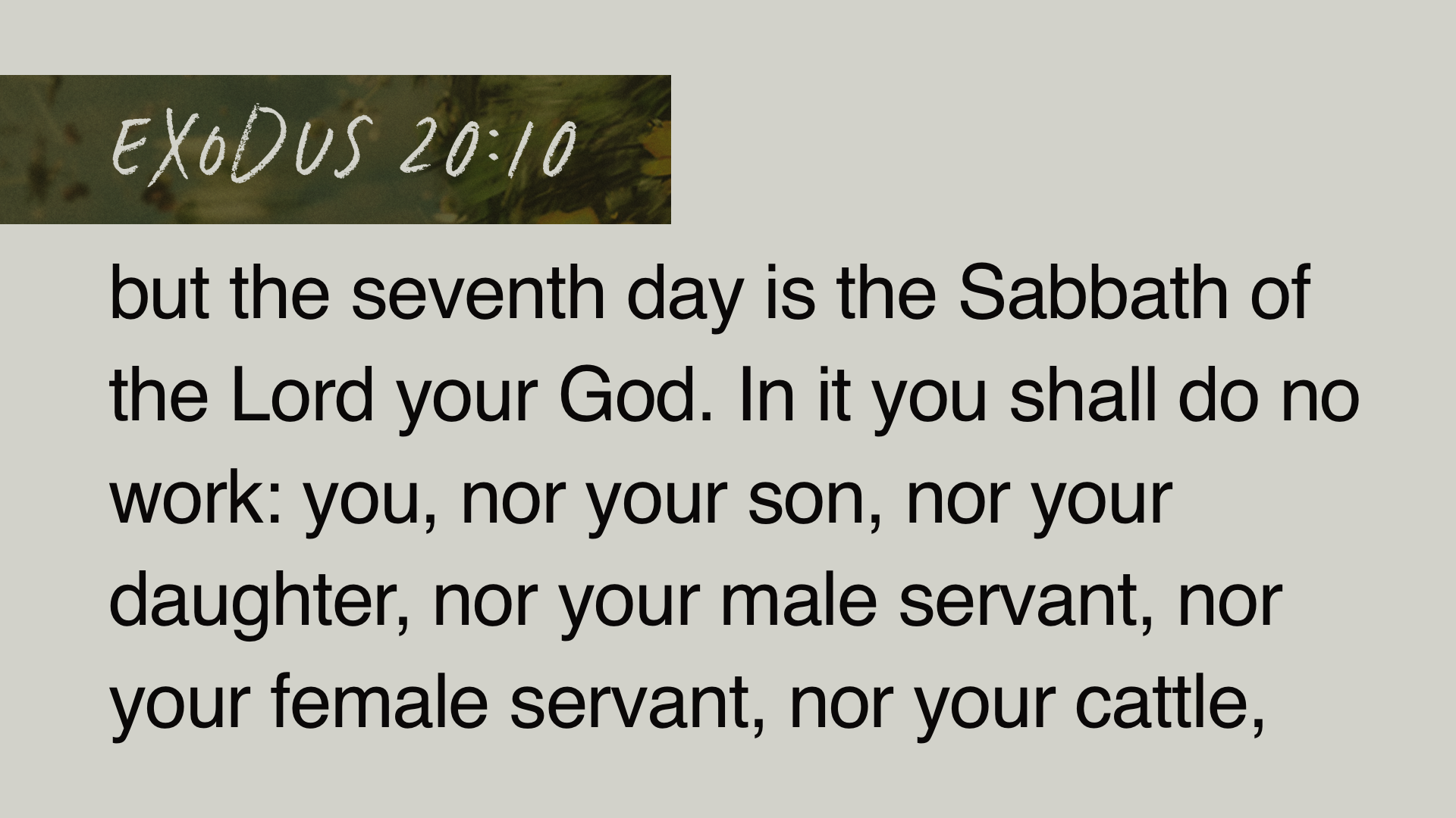 SS Full - Exodus 20:10A