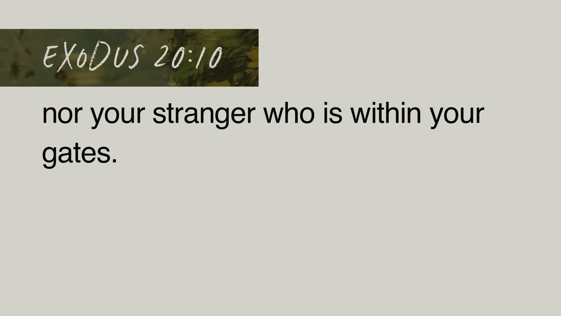 SS Full - Exodus 20:10B