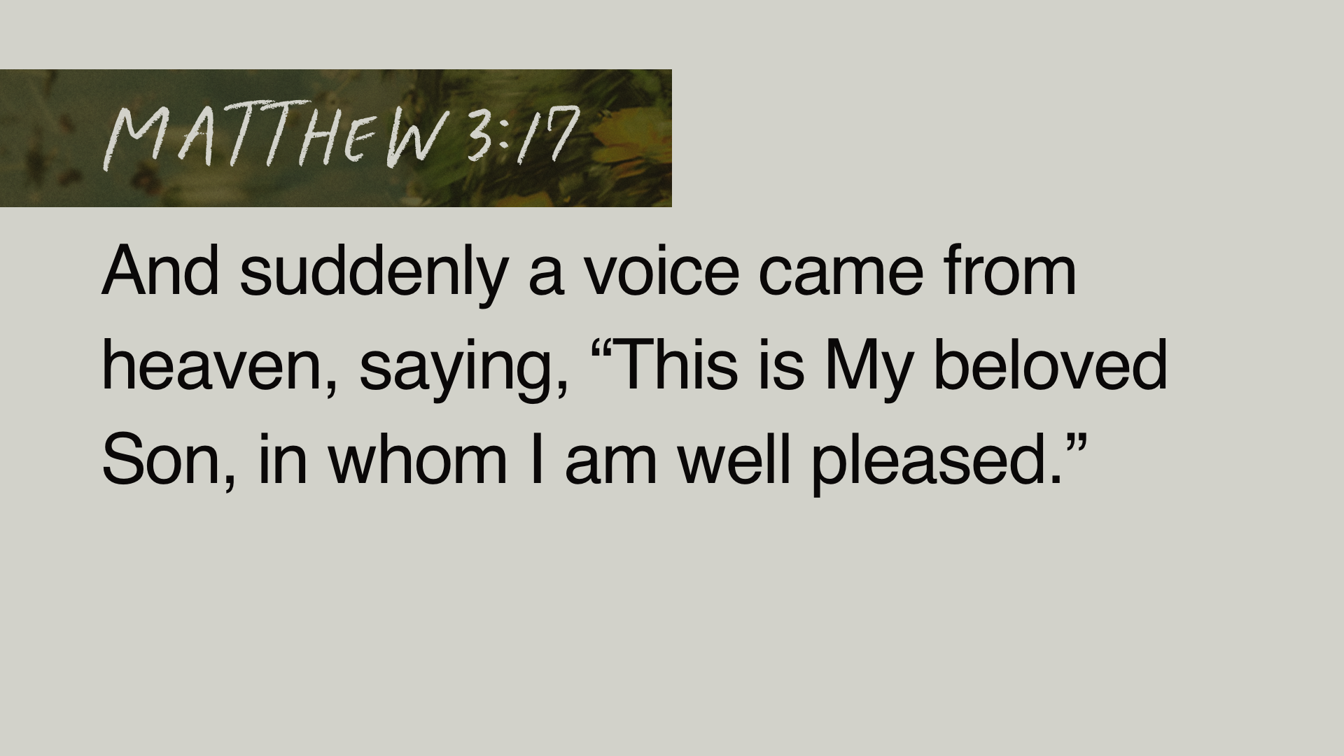 SS Full - Matthew 3:17