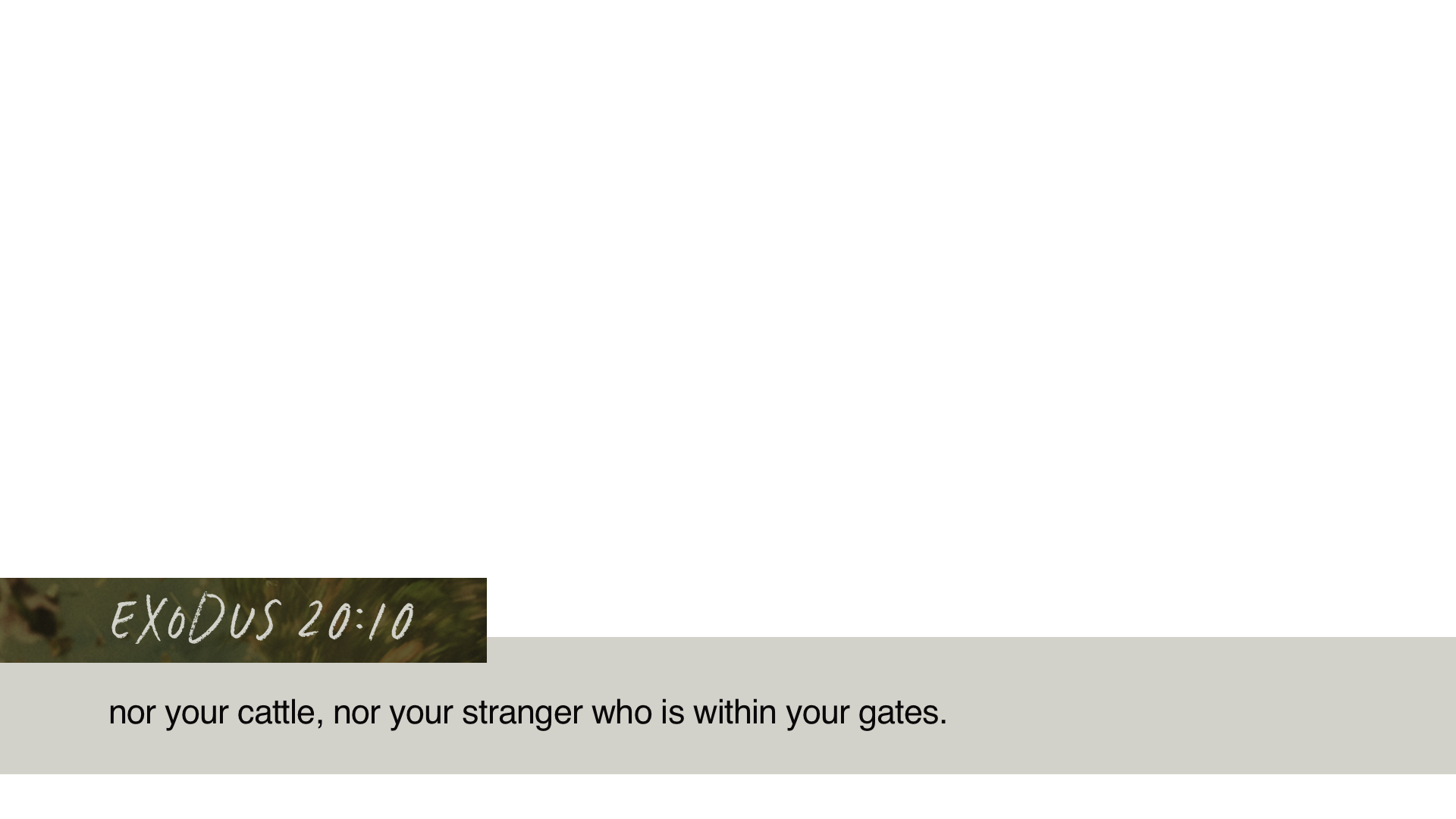 SS Lower - Exodus 20:10B