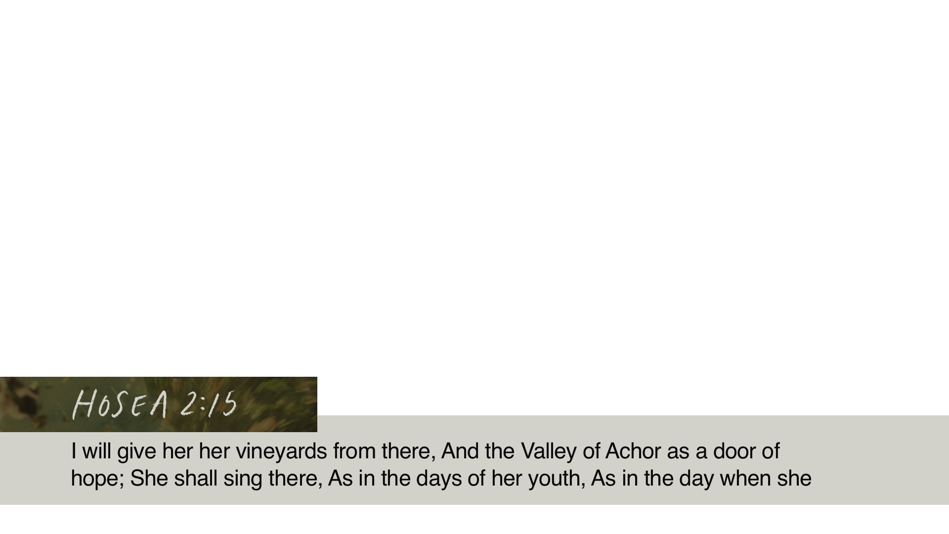 SS Lower - Hosea 2:15A