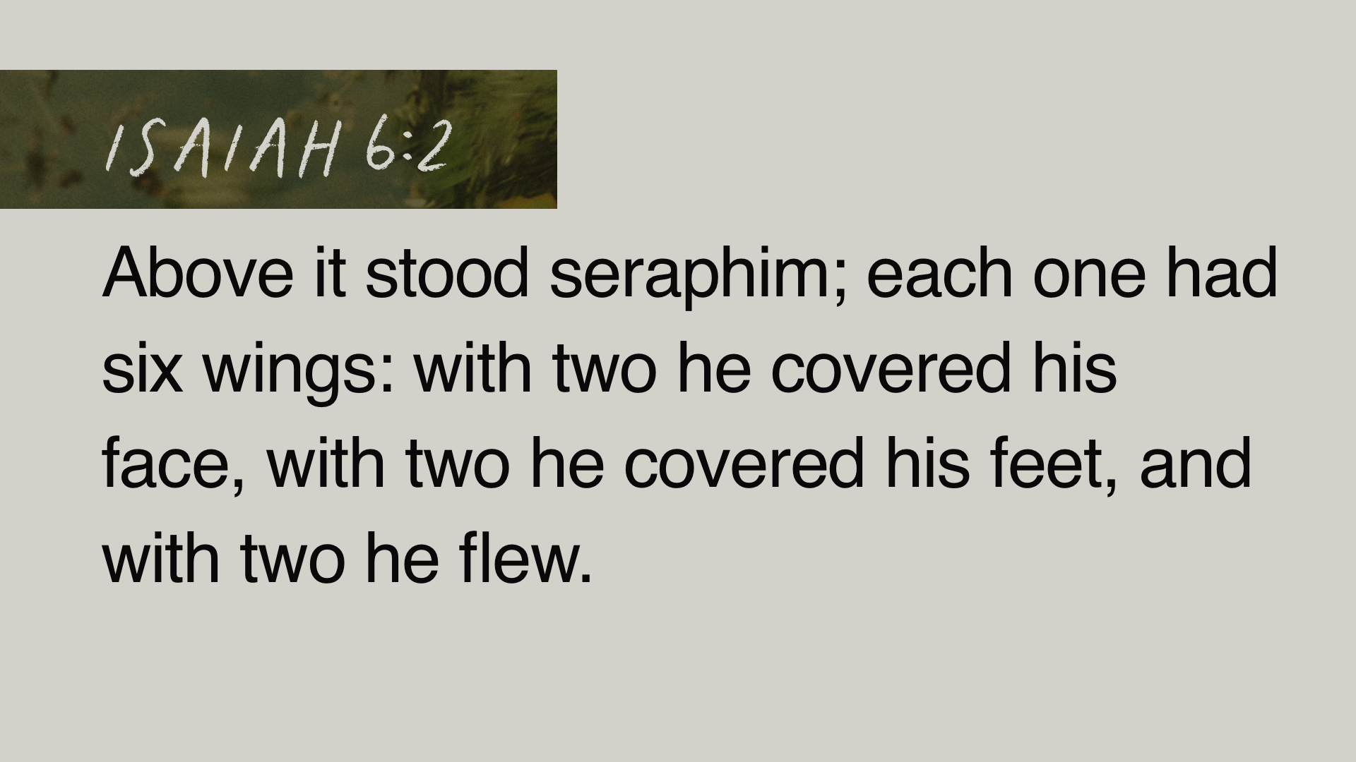 SS Full - Isaiah 6:2