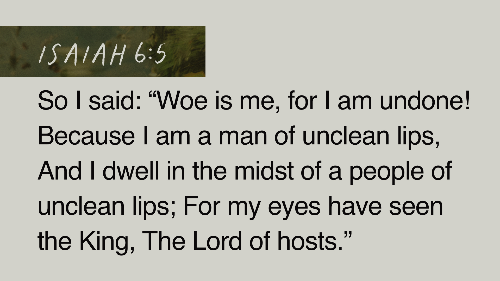 SS Full - Isaiah 6:5