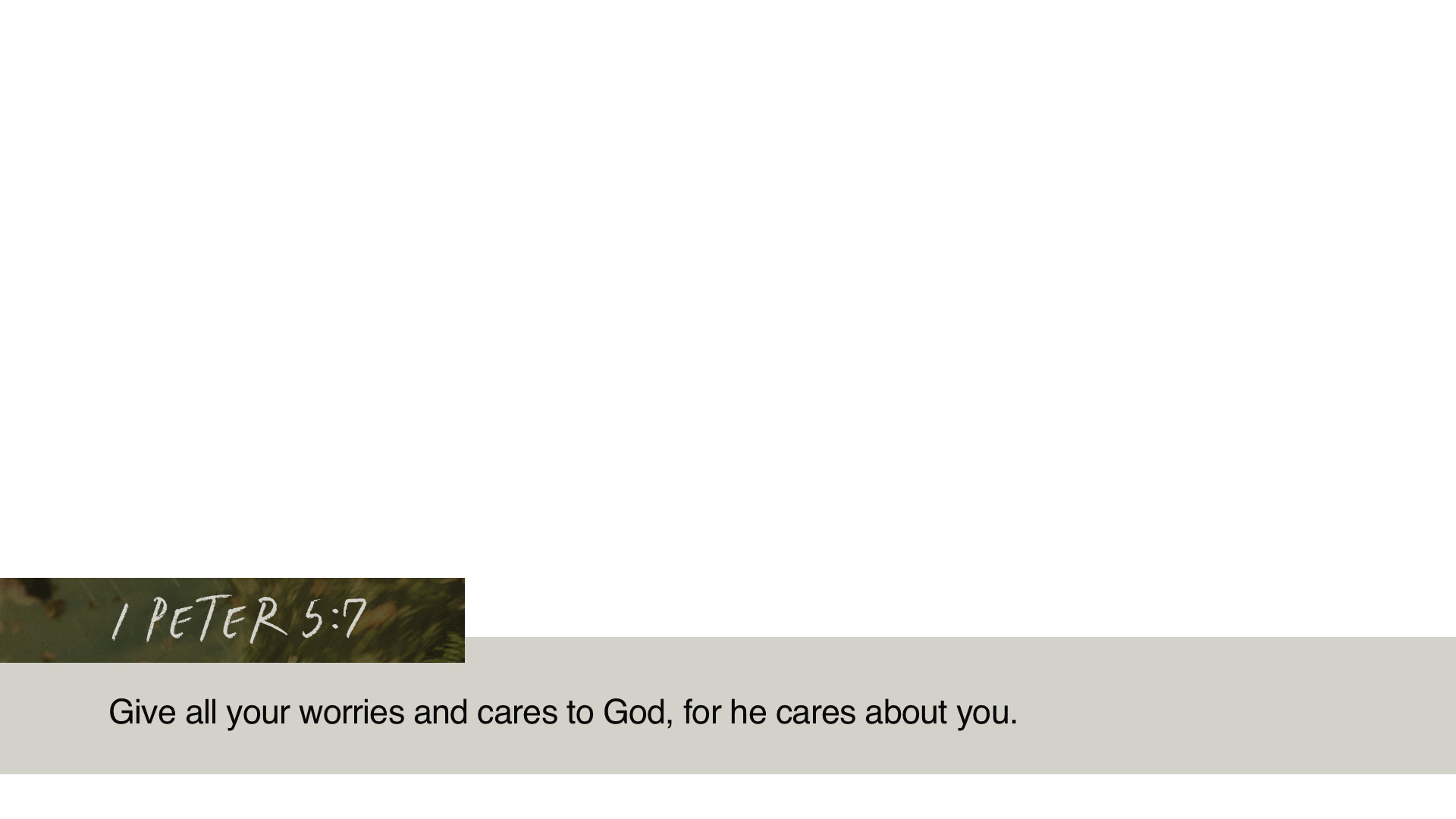 SS Lower - 1 Peter 5:7