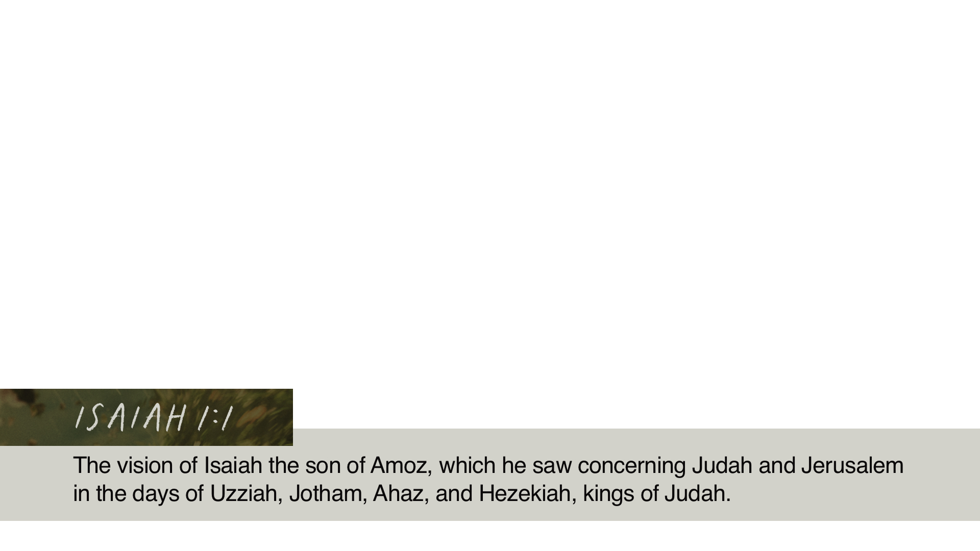 SS Lower - Isaiah 1:1