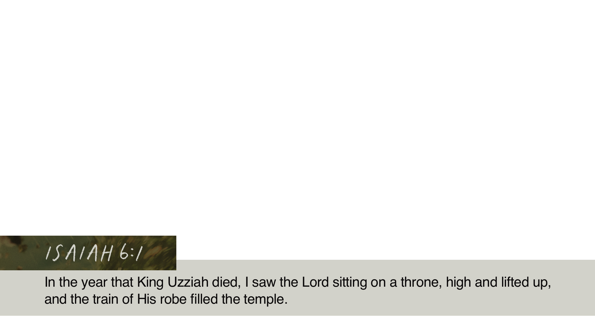 SS Lower - Isaiah 6:1