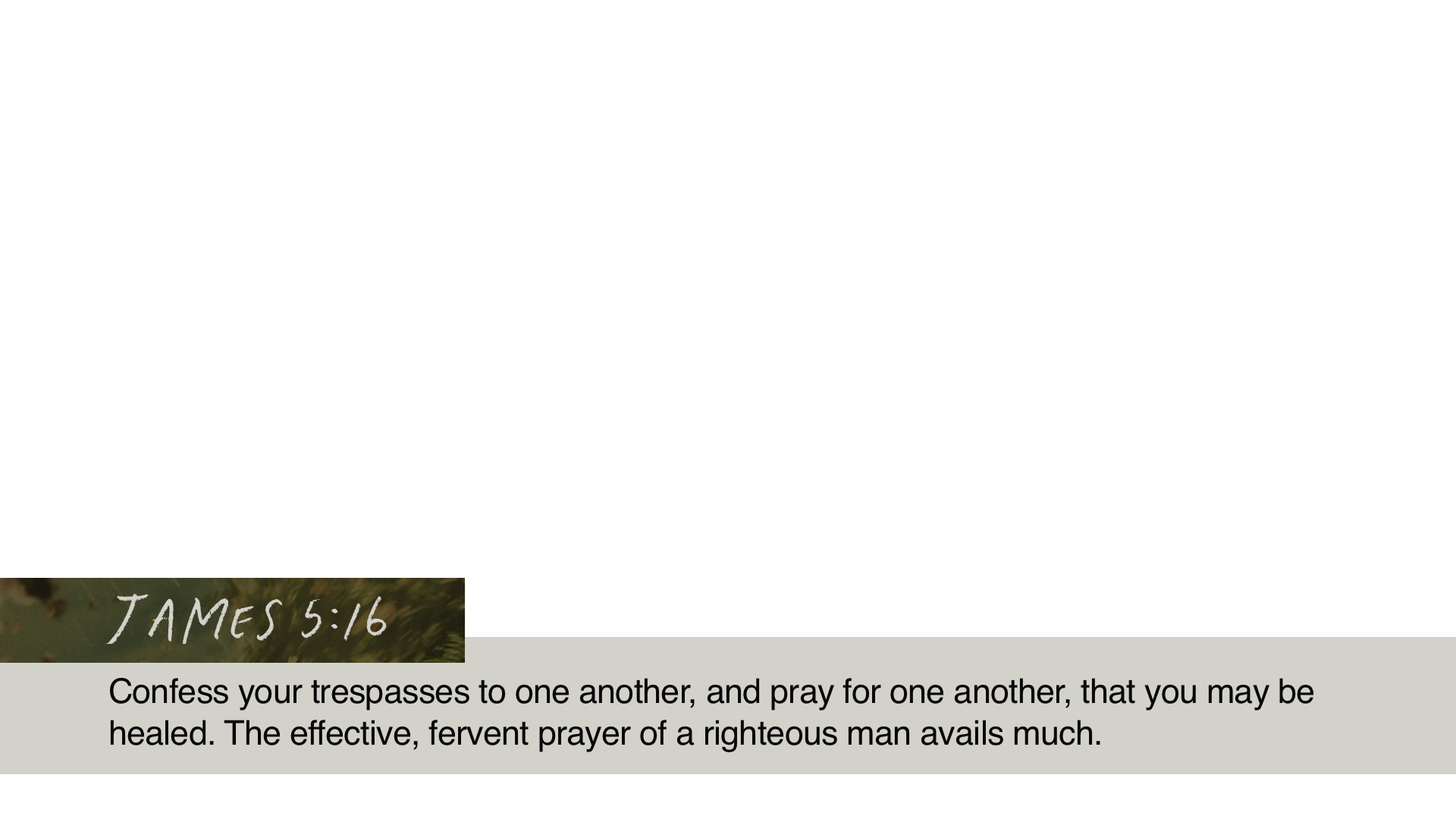 SS Lower - James 5:16