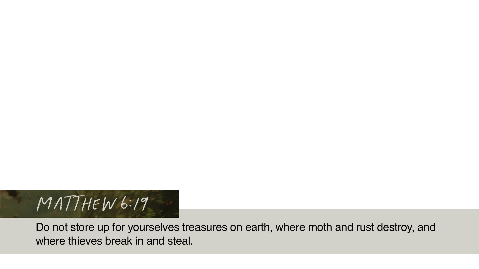 SS Lower - Matthew 6:19