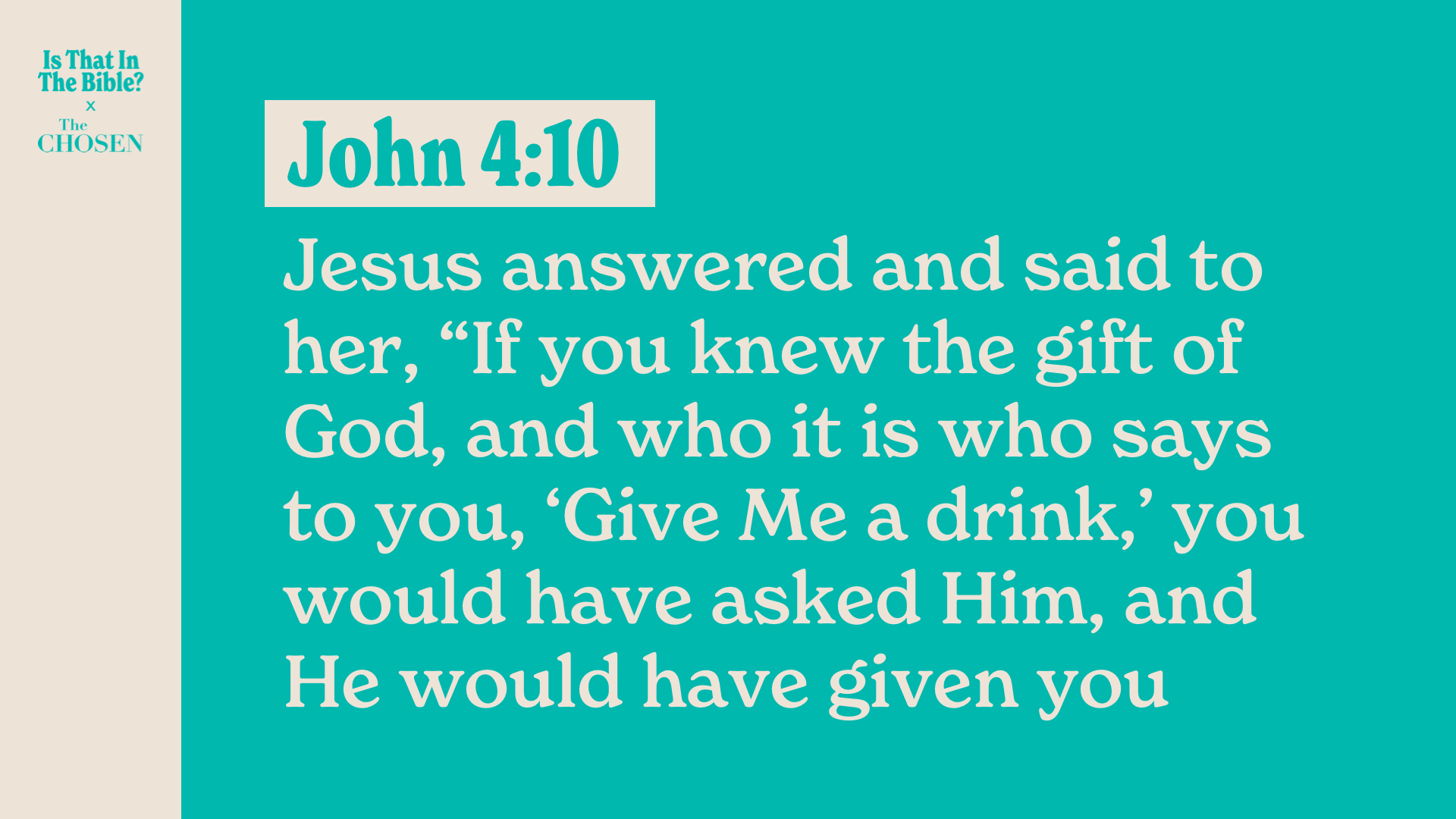 SS Full - John 4:10a