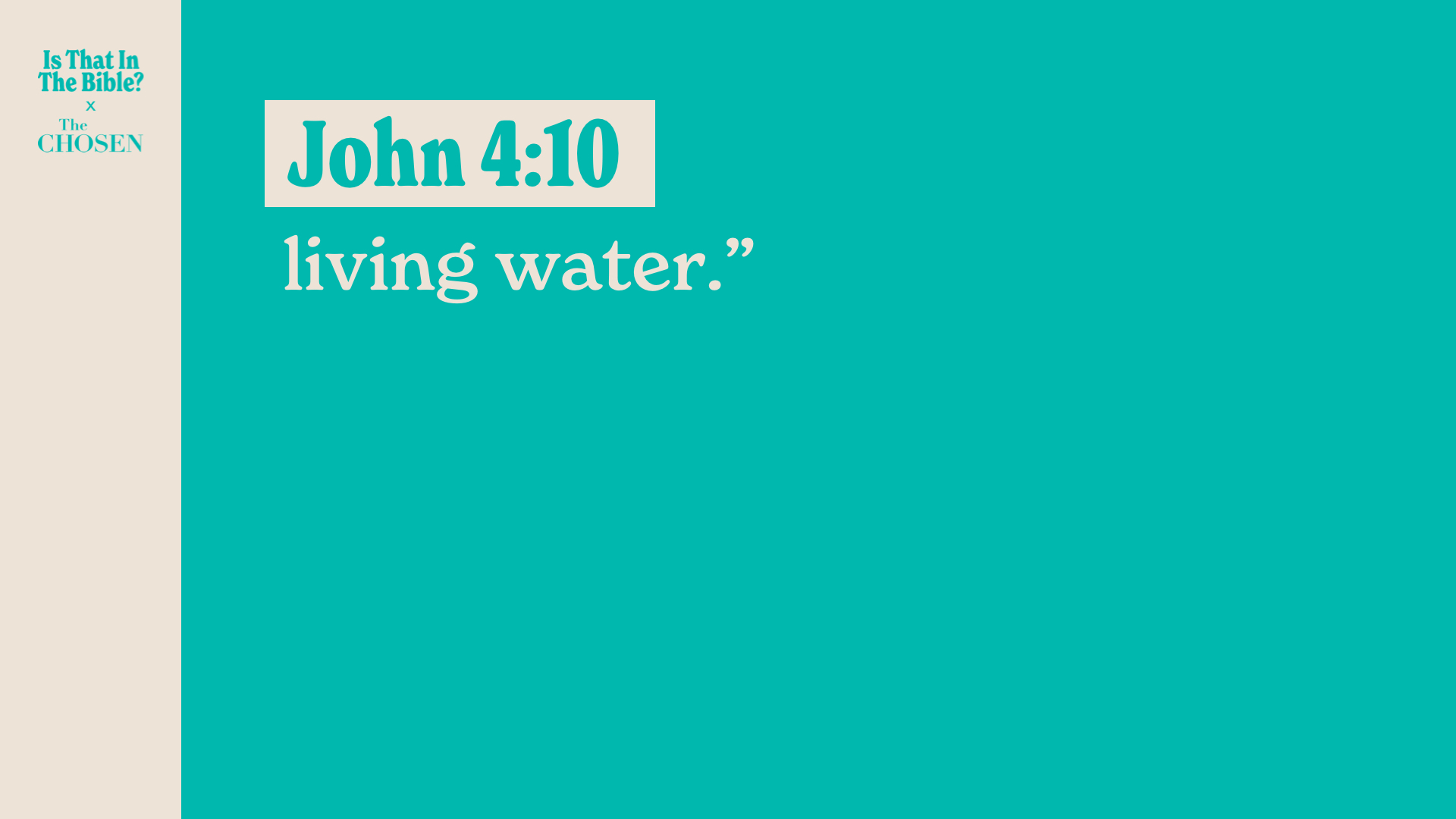 SS Full - John 4:10b