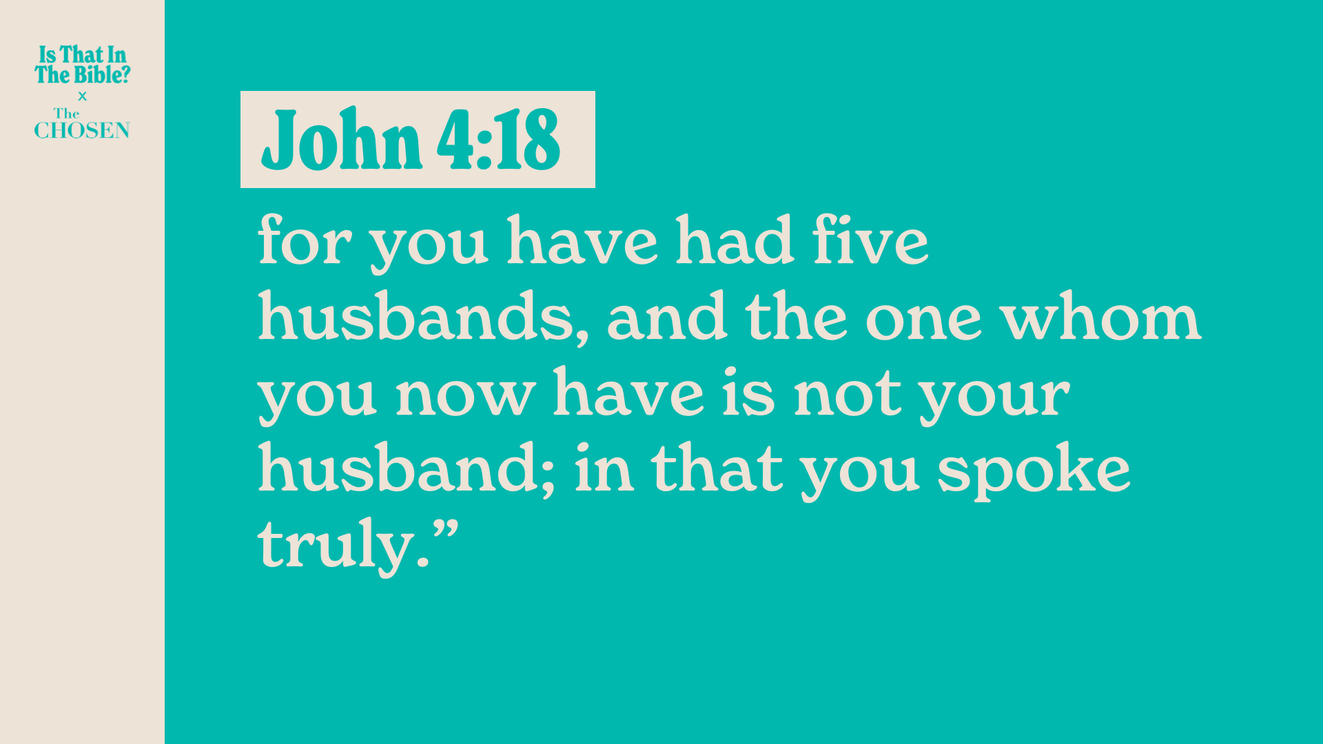 SS Full - John 4:18
