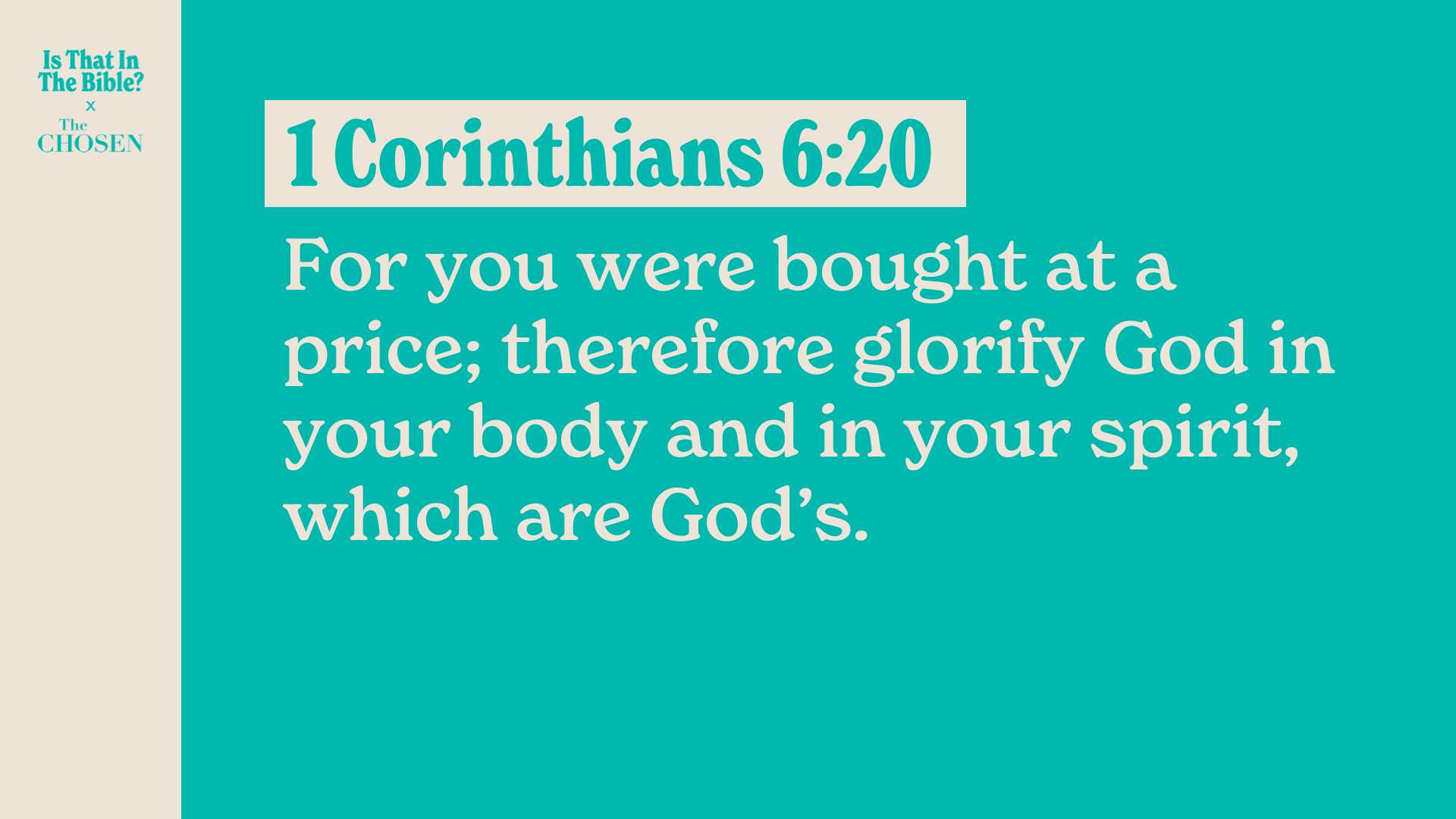 SS Full - 1 Corinthians 6:20