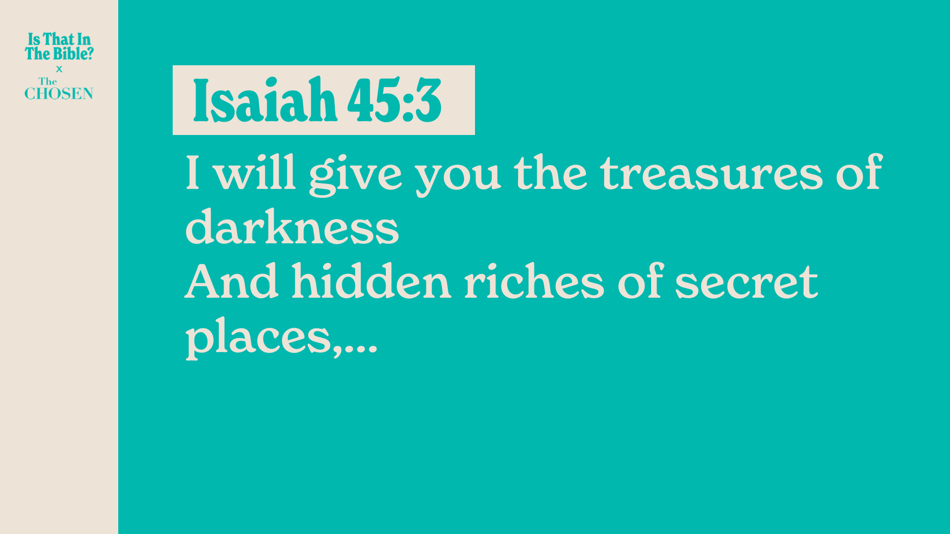 SS Full - Isaiah 45:3