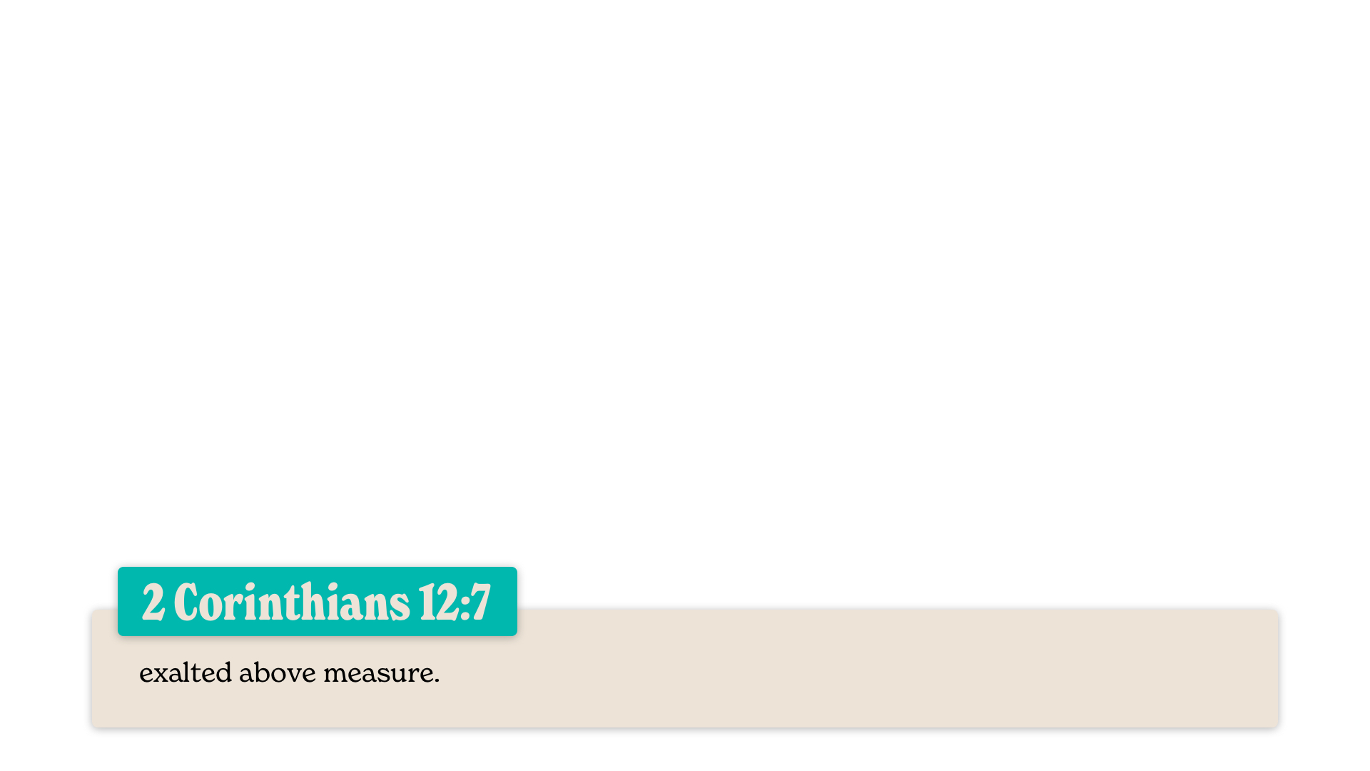 SS Lower - 2 Corinthians 12:7B