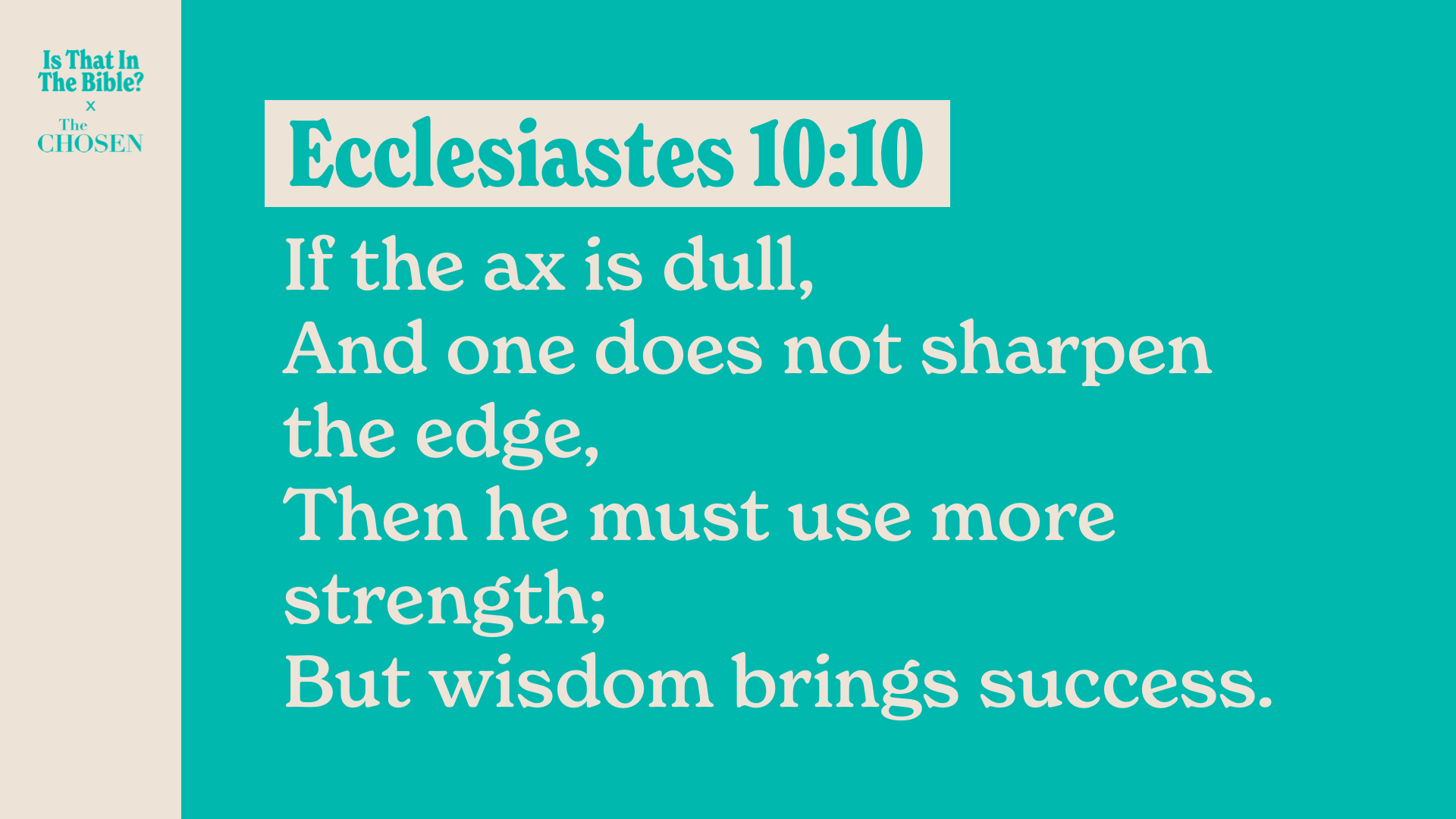 SS Full - Ecclesiastes 10:10