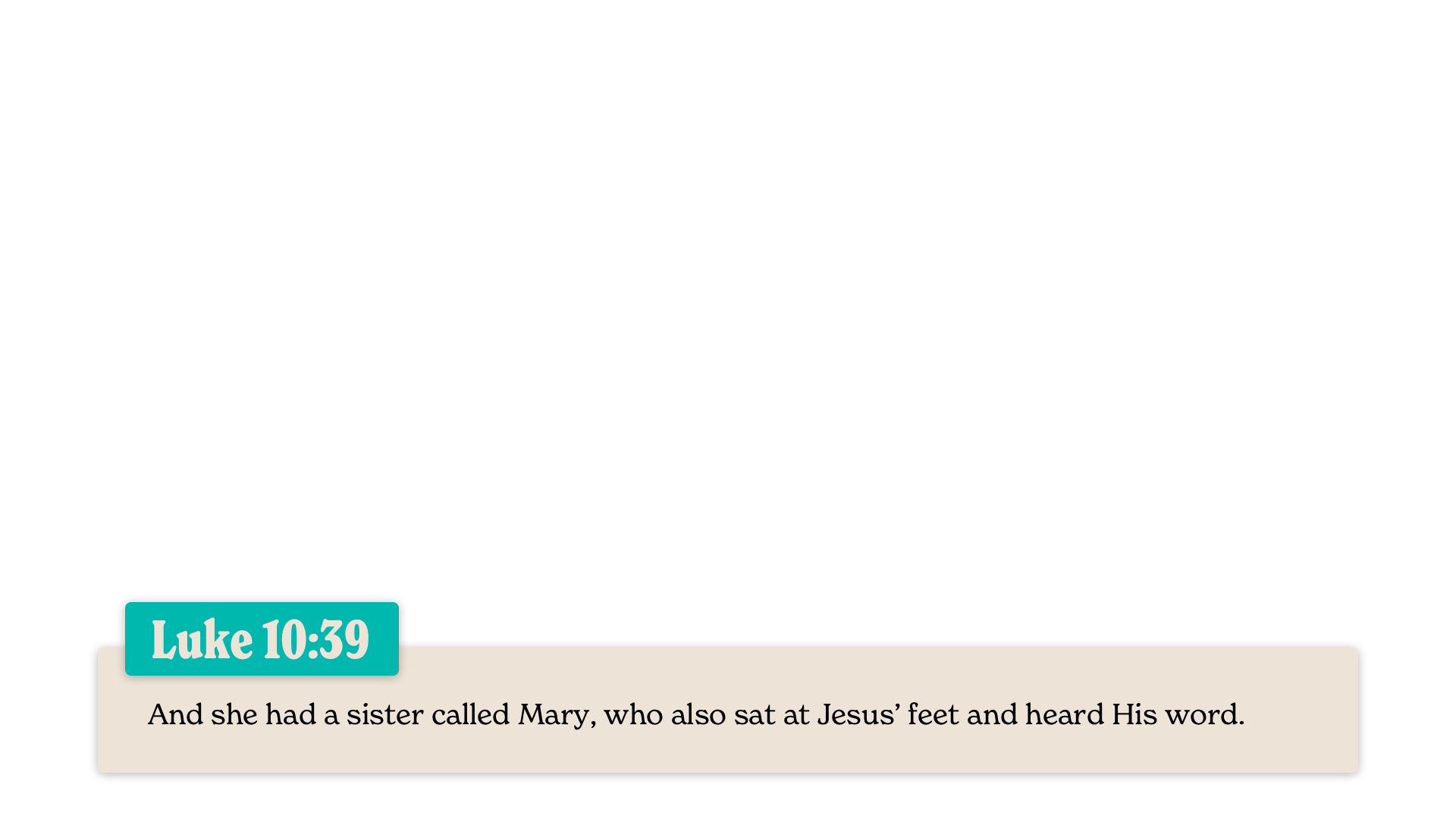 SS Lower - Luke 10:39