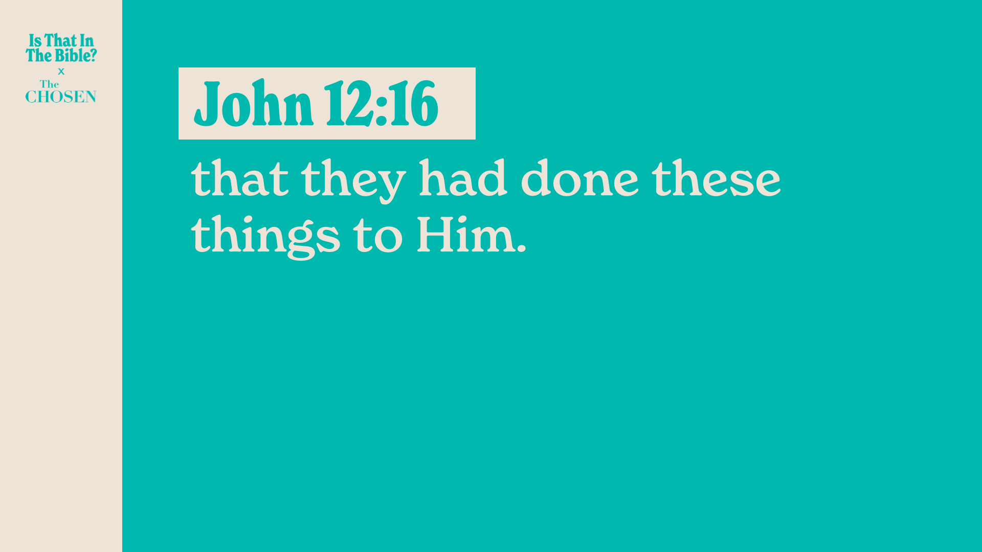 SS Full - John 12:16B