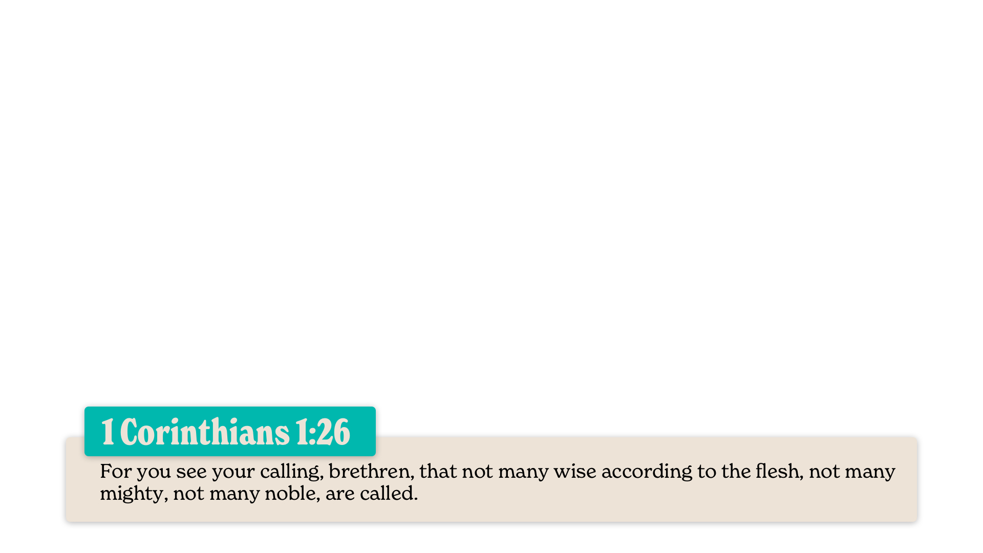 SS Lower - 1 Corinthians 1:26