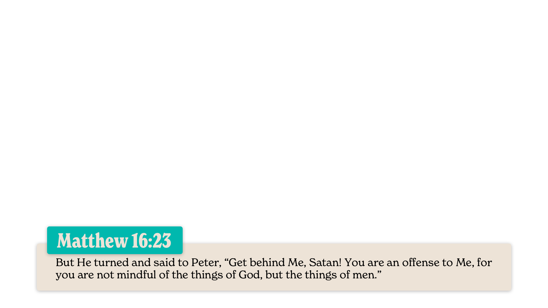 SS Lower - Matthew 16:23