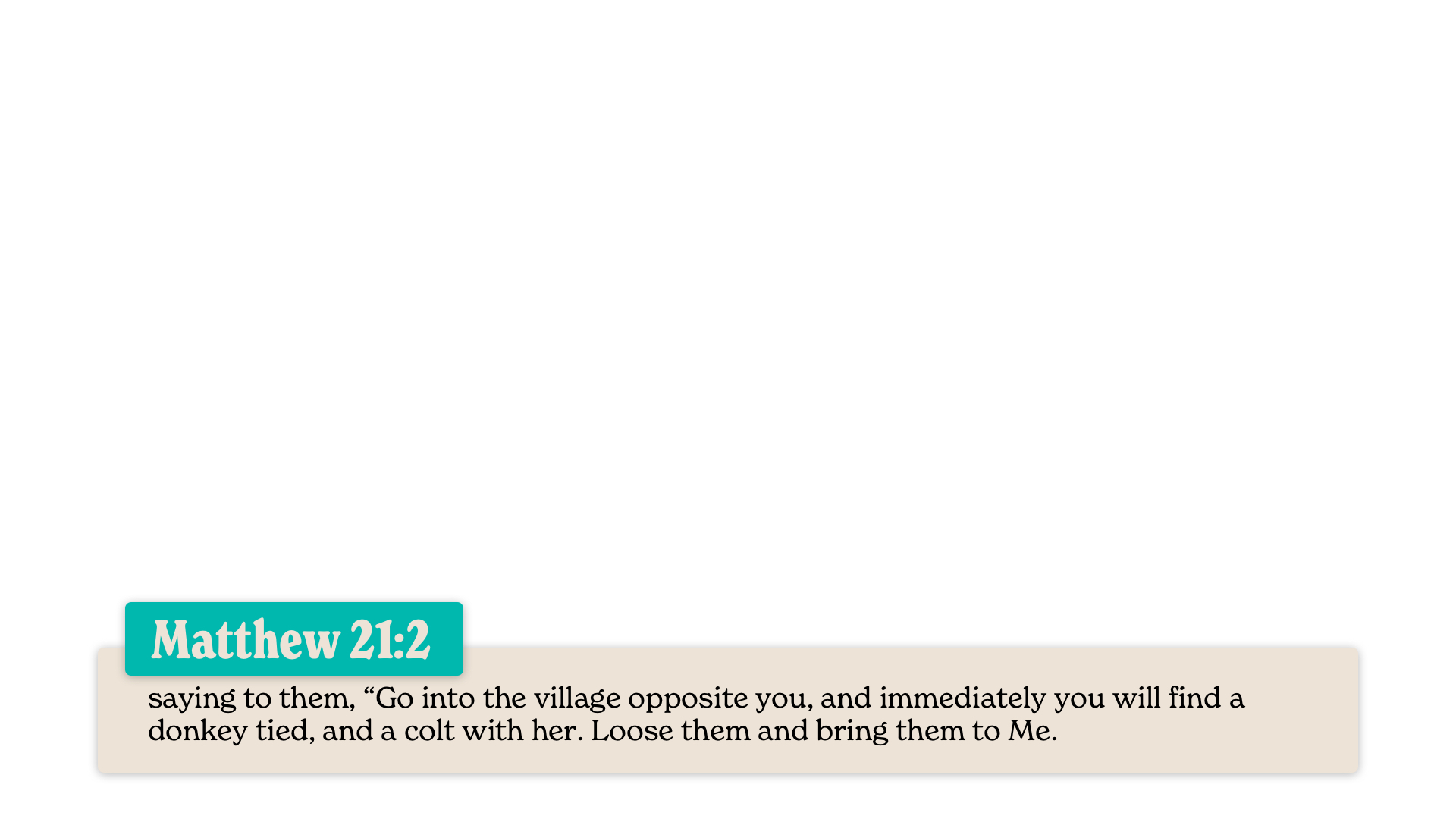 SS Lower - Matthew 21:2